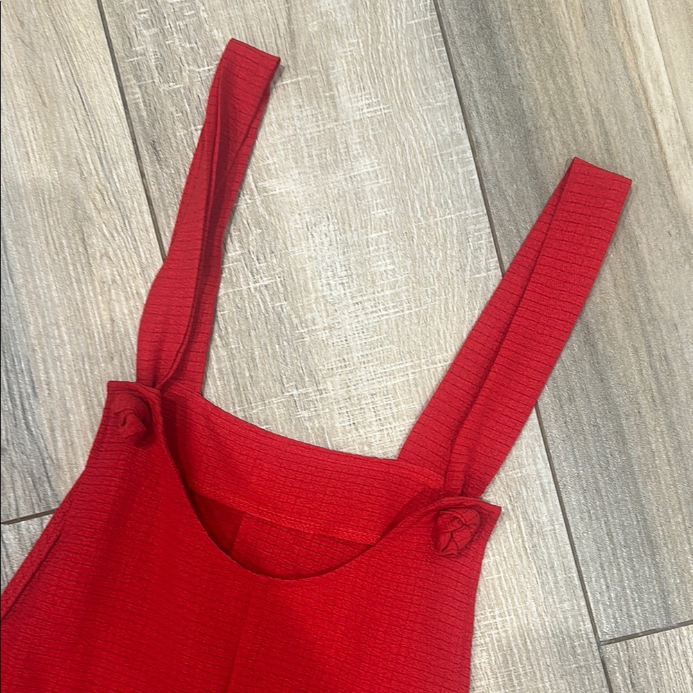 Red Romper with Pockets - Picture 3 of 6